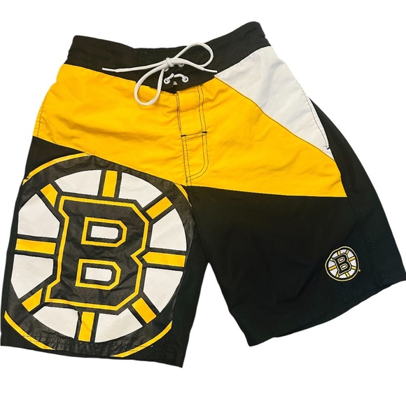 NHL Boston Bruins Black and Yellow Men's Board Shorts Trunks Small - TWO PACK - Picture 2 of 13